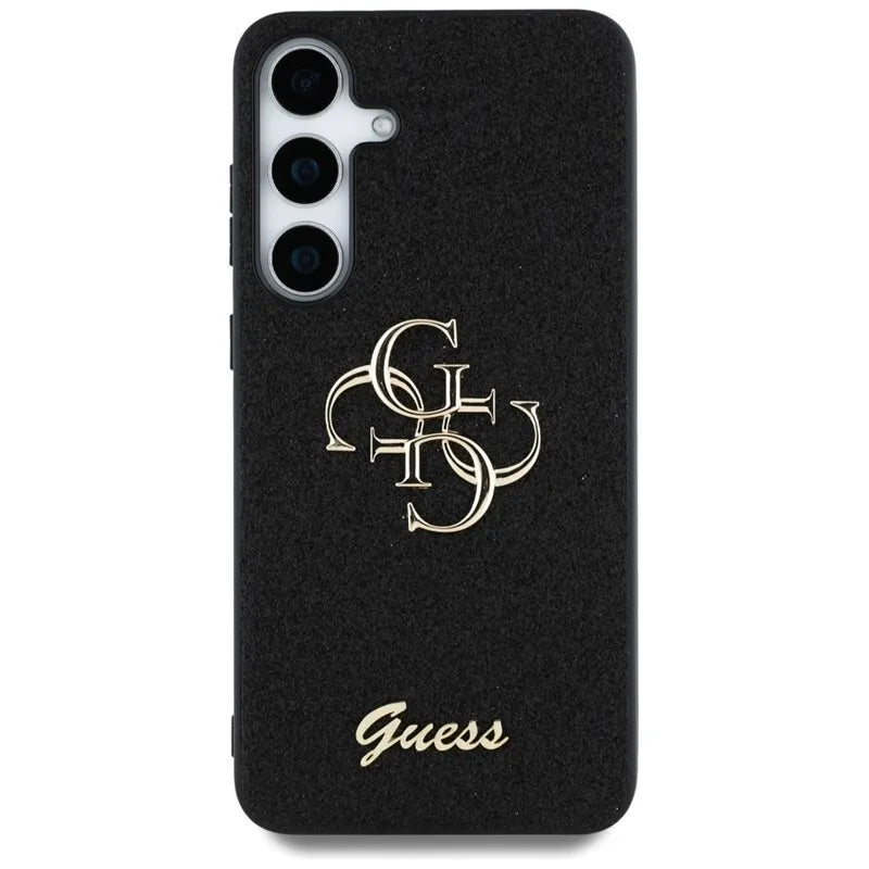 Guess Fixed Glitter Big 4G Metal Logo – Dėklas, skirtas Samsung Galaxy S25 (juoda)