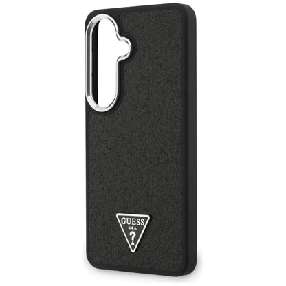Guess Fixed Glitter Triangle MagSafe dėklas - Samsung Galaxy S26 dėklas (juodas)