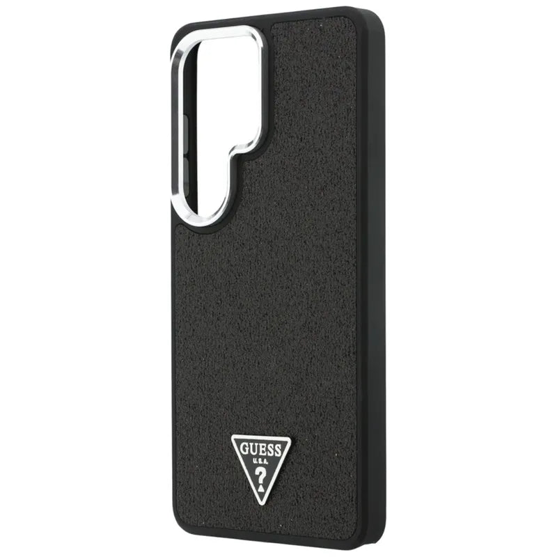 Guess Fixed Glitter Triangle MagSafe dėklas - Samsung Galaxy S26 Ultra (Juodas)