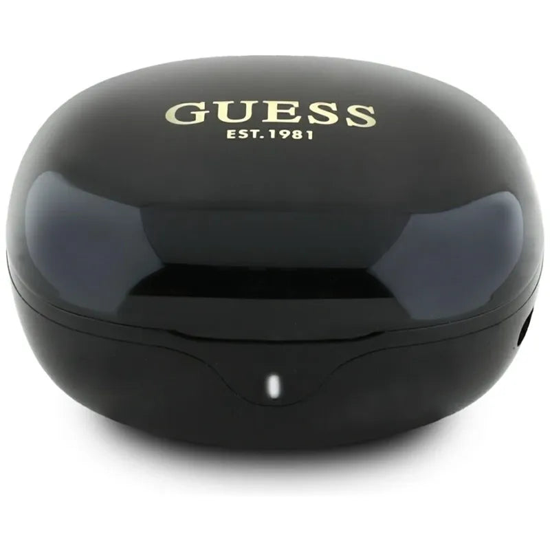 Guess Flat Classic Logo Electroplated – TWS ausinės + įkrovimo dėklas (juodas)