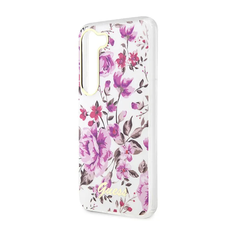 Guess Flower Collection - dėklas Samsung Galaxy S23 (baltas)