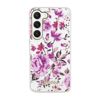 Guess Flower Collection - dėklas Samsung Galaxy S23 (baltas)