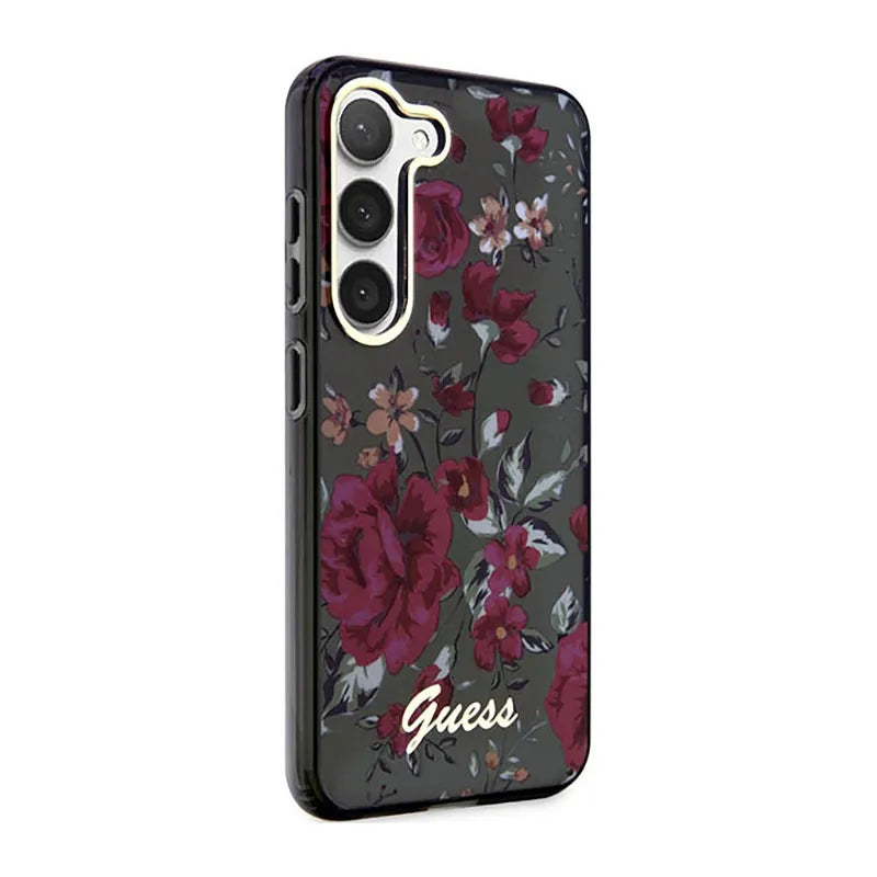 Guess Flower Collection - Dėklas, skirtas Samsung Galaxy S23+ (Chaki)