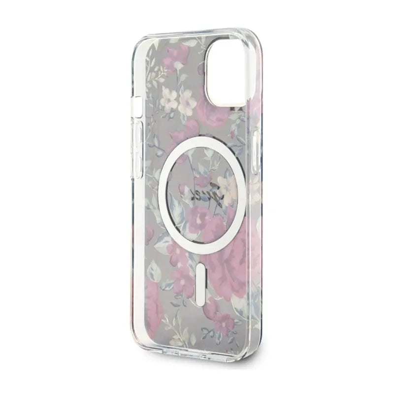 Guess Flower MagSafe – dėklas iPhone 14 (žalias)