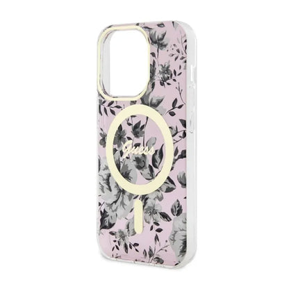 Guess Flower MagSafe - dėklas skirtas iPhone 14 Pro Max (rožinis)