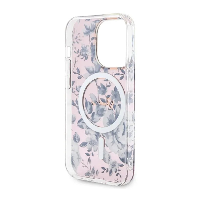 Guess Flower MagSafe - dėklas skirtas iPhone 14 Pro Max (rožinis)