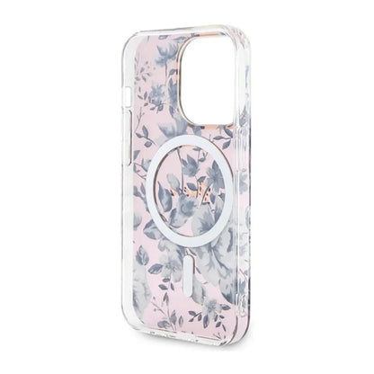 Guess Flower MagSafe - dėklas skirtas iPhone 14 Pro Max (rožinis)