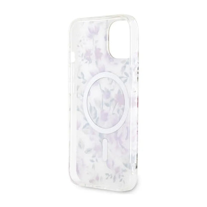 Guess Flower MagSafe – dėklas, skirtas iPhone 14 (skaidrus)