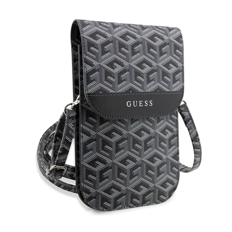 Guess GCube Stripe telefono krepšys - krepšys su išmaniojo telefono skyriumi (juodas)