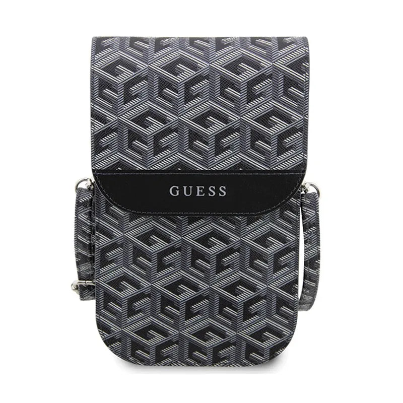 Guess GCube Stripe telefono krepšys - krepšys su išmaniojo telefono skyriumi (juodas)