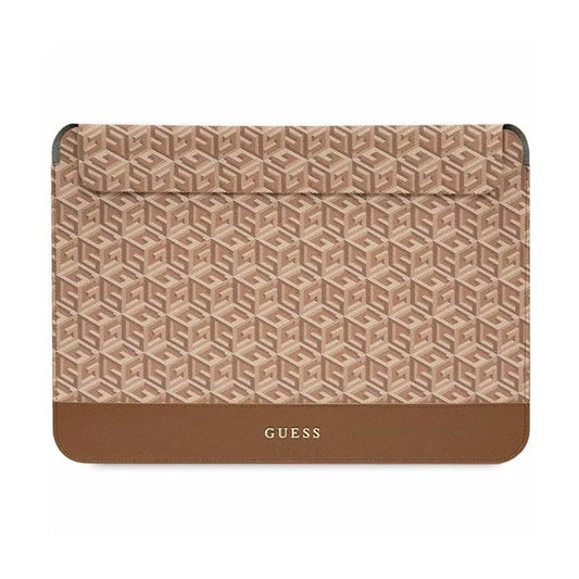 Guess GCube Stripes kompiuterio dėklas – 14 colių nešiojamojo kompiuterio dėklas (ruda)