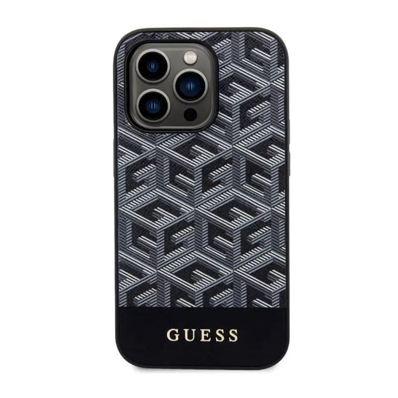 Guess GCube Stripes MagSafe – dėklas iPhone 14 Pro (juodas)