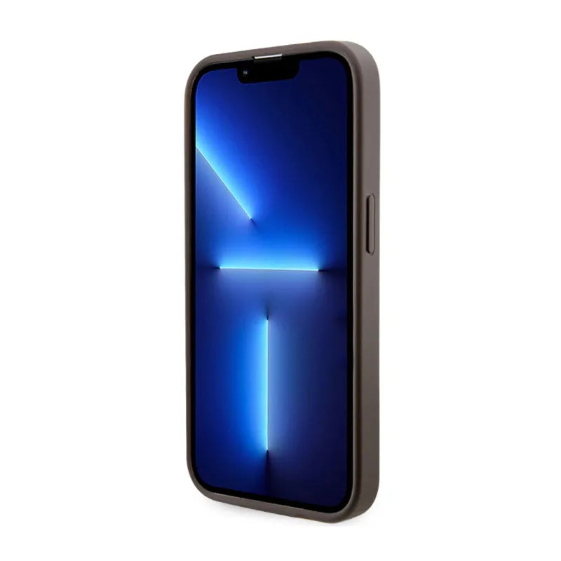 Guess GCube Stripes MagSafe – Dėklas, skirtas „iPhone 14 Pro Max“ (ruda)