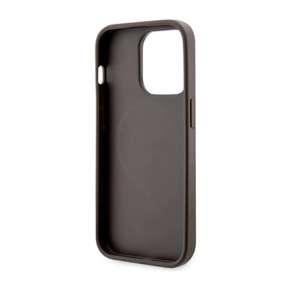 Guess GCube Stripes MagSafe – dėklas skirtas iPhone 14 Pro (rudas)