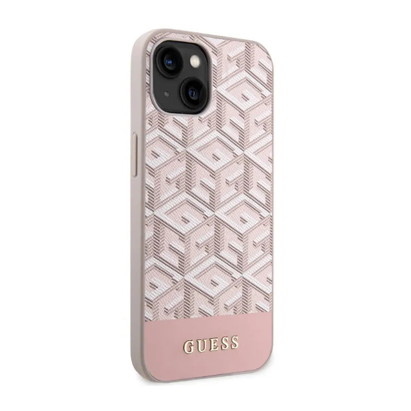 Guess GCube Stripes MagSafe – iPhone 14 Plus dėklas (rožinis)