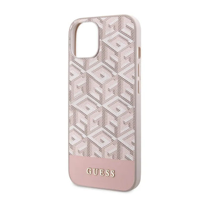 Guess GCube Stripes MagSafe – iPhone 14 Plus dėklas (rožinis)