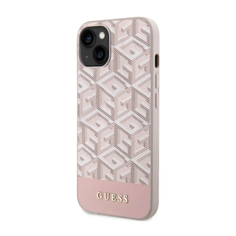 Guess GCube Stripes MagSafe – iPhone 14 Plus dėklas (rožinis)