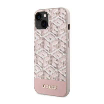 Guess GCube Stripes MagSafe – iPhone 14 Plus dėklas (rožinis)