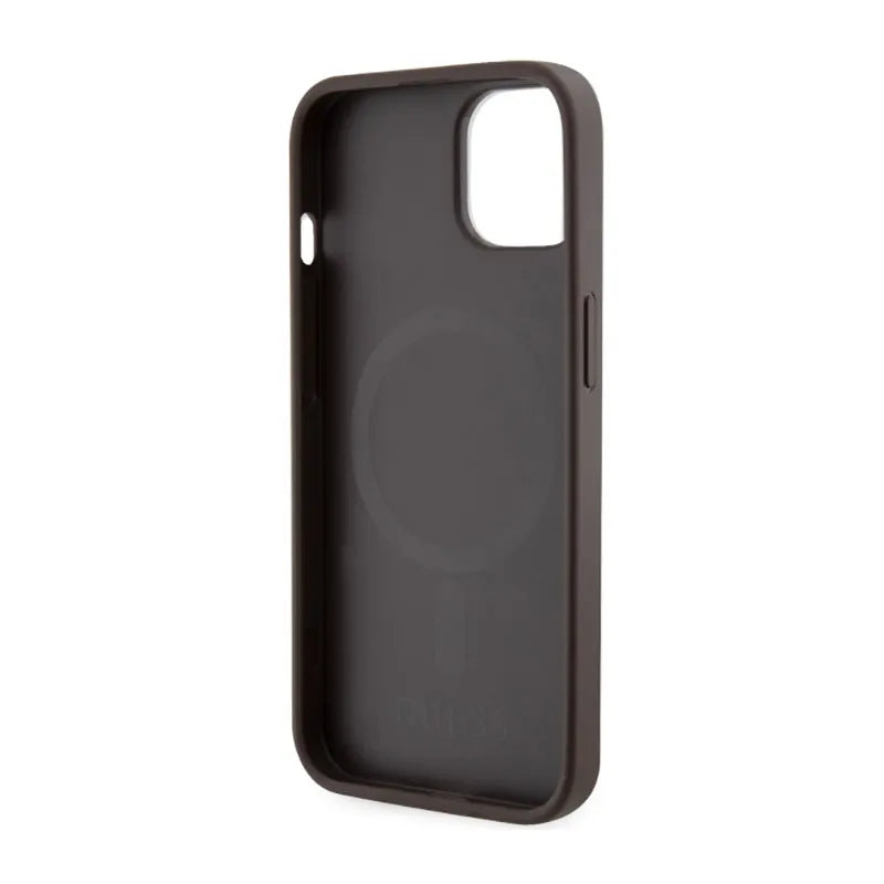 Guess GCube Stripes MagSafe – „iPhone 14 Plus“ dėklas (rudas)