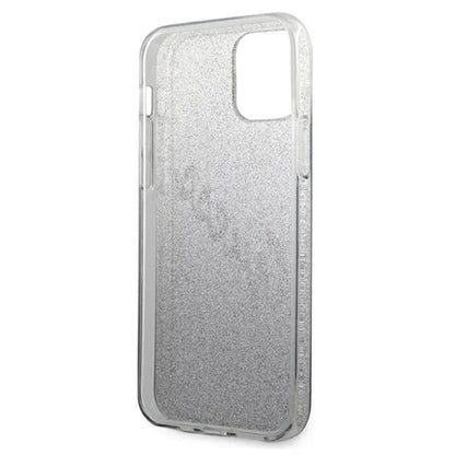 Guess Glitter Gradient Script - dėklas skirtas iPhone 12 Pro Max (juodas)