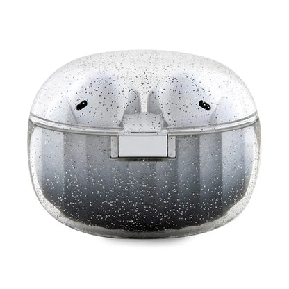 Guess Glitter Gradient – TWS „Bluetooth“ ausinės + įkrovimo dėklas (juoda)