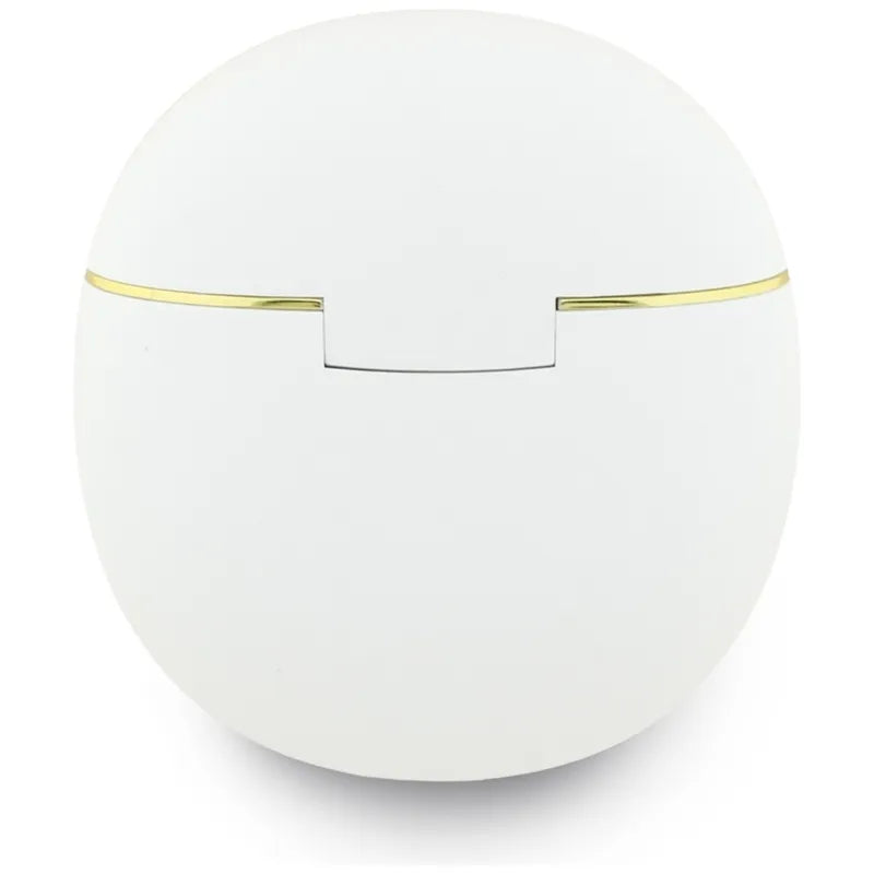 Guess Gold Line Triangle – TWS „Bluetooth“ ausinės + įkrovimo dėklas (baltos spalvos)