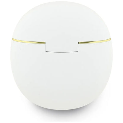 Guess Gold Line Triangle – TWS „Bluetooth“ ausinės + įkrovimo dėklas (baltos spalvos)