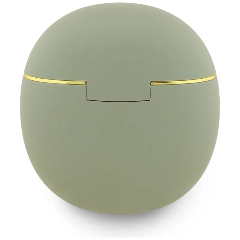 Guess Gold Line Triangle – TWS „Bluetooth“ ausinės + įkrovimo dėklas (chaki spalvos)