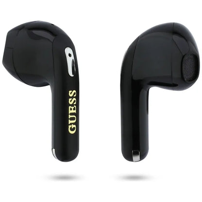 Guess Gold Line Triangle – TWS „Bluetooth“ ausinės su įkrovimo dėklu (juodos spalvos)