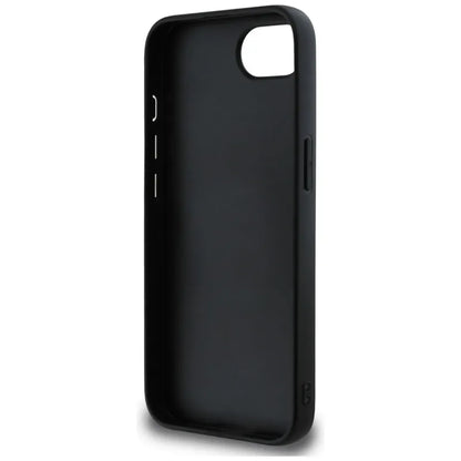 Guess Grained Big 4G Logo Small Classic Logo - dėklas iPhone 16e (juodas)