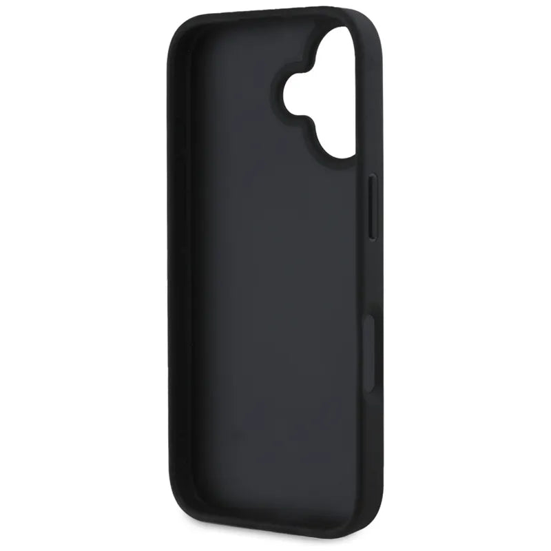 Guess Grained Big 4G Logo Small Classic Logo – dėklas skirtas iPhone 16 (juodas)