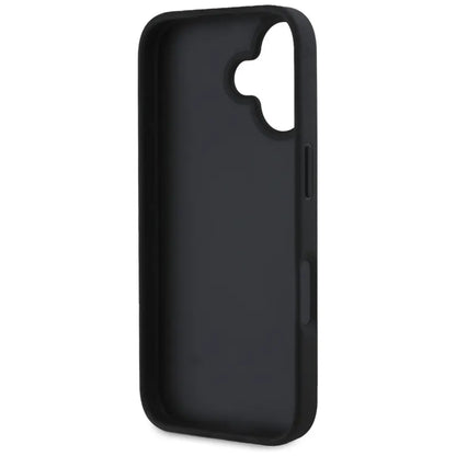 Guess Grained Big 4G Logo Small Classic Logo – dėklas skirtas iPhone 16 (juodas)