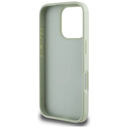 Guess Grained Big 4G Logo Small Classic Logo – dėklas, skirtas iPhone 16 Pro (žalias)