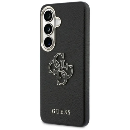 Guess Grained Big 4G Metal Logo dėklas - Samsung Galaxy S26 dėklas (juodas)