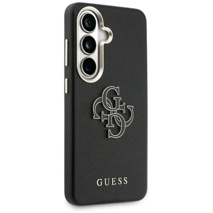 Guess Grained Big 4G Metal Logo dėklas - Samsung Galaxy S26 dėklas (juodas)