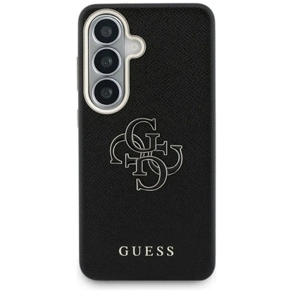 Guess Grained Big 4G Metal Logo dėklas - Samsung Galaxy S26 dėklas (juodas)