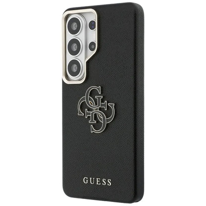 Guess Grained Big 4G Metal Logo dėklas - Samsung Galaxy S26 Ultra (Juodas)