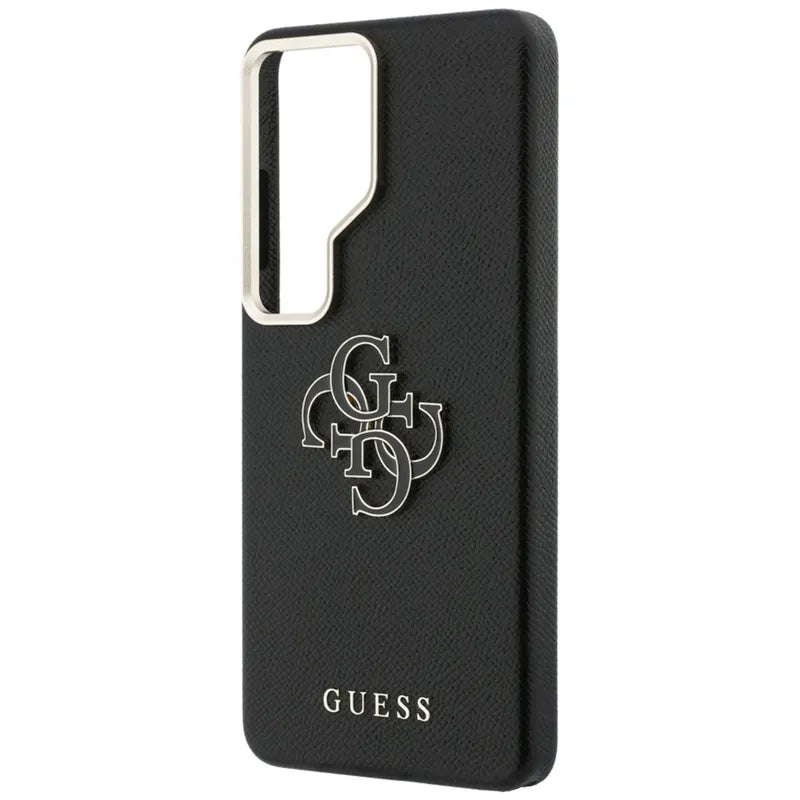 Guess Grained Big 4G Metal Logo dėklas - Samsung Galaxy S26 Ultra (Juodas)