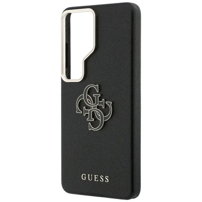 Guess Grained Big 4G Metal Logo dėklas - Samsung Galaxy S26 Ultra (Juodas)