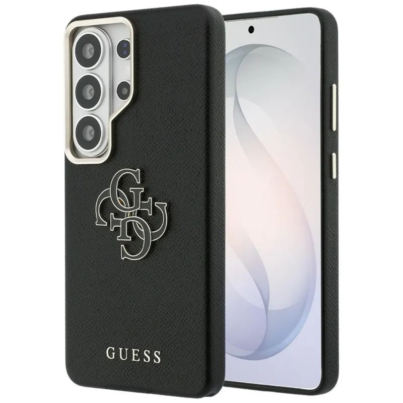 Guess Grained Big 4G Metal Logo dėklas - Samsung Galaxy S26 Ultra (Juodas)