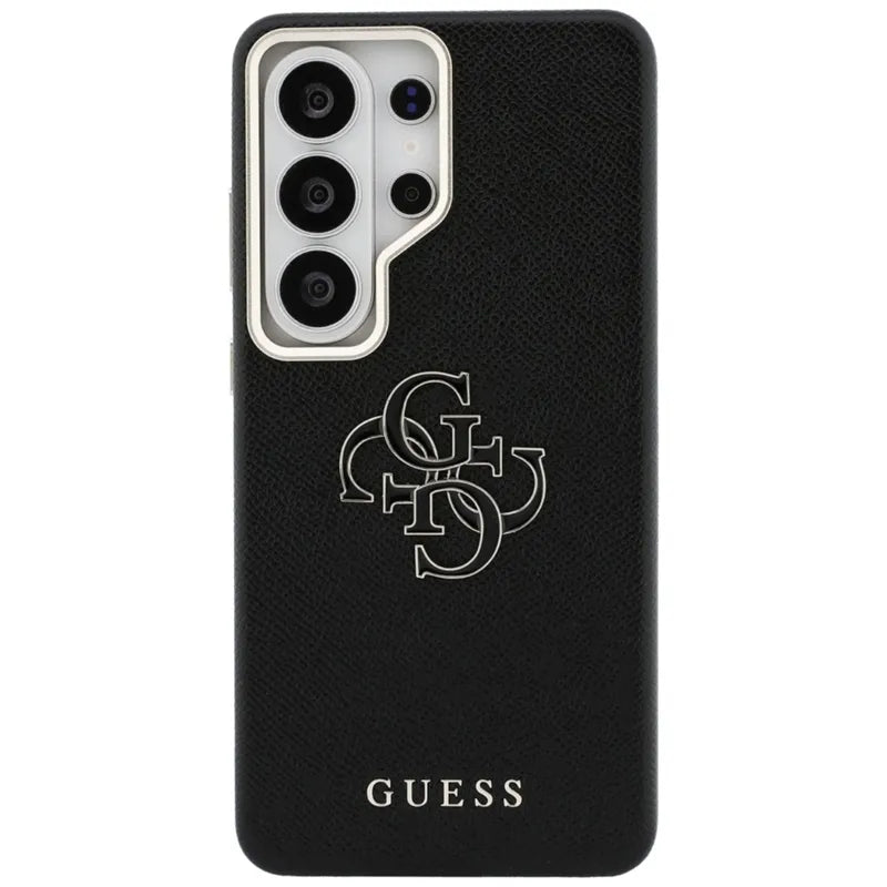 Guess Grained Big 4G Metal Logo dėklas - Samsung Galaxy S26 Ultra (Juodas)