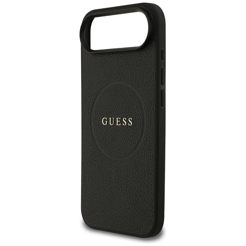 Guess Grained Ring MagSafe - dėklas iPhone Air (juodas)