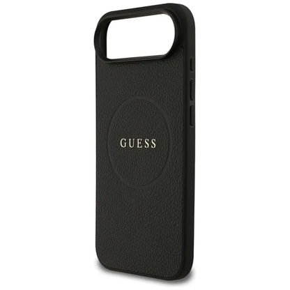 Guess Grained Ring MagSafe - dėklas iPhone Air (juodas)
