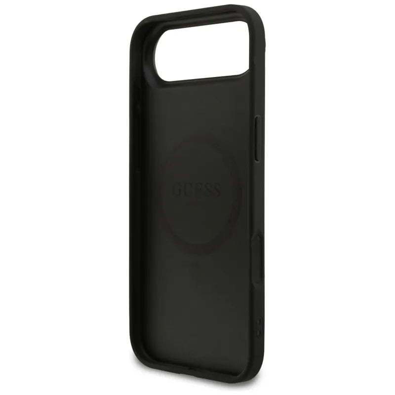 Guess Grained Ring MagSafe - dėklas iPhone Air (juodas)