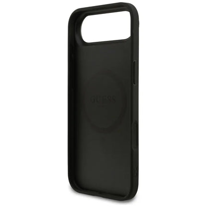 Guess Grained Ring MagSafe - dėklas iPhone Air (juodas)