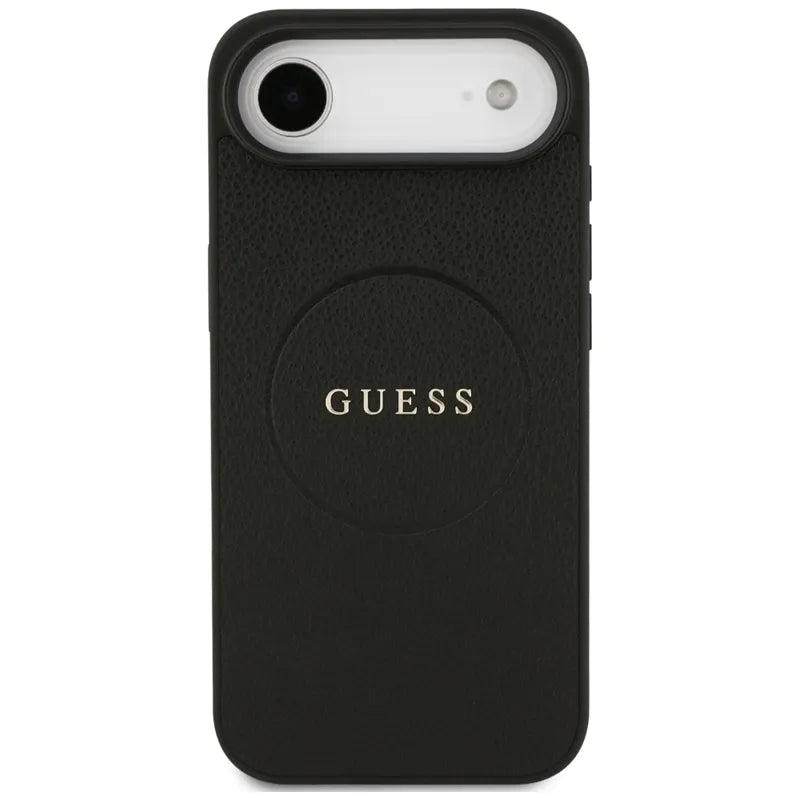 Guess Grained Ring MagSafe - dėklas iPhone Air (juodas)