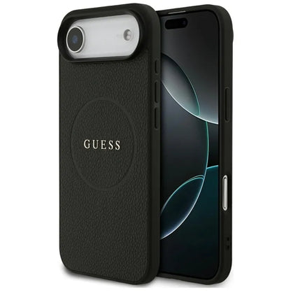 Guess Grained Ring MagSafe - dėklas iPhone Air (juodas)