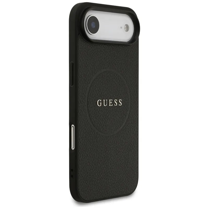 Guess Grained Ring MagSafe - dėklas iPhone Air (juodas)