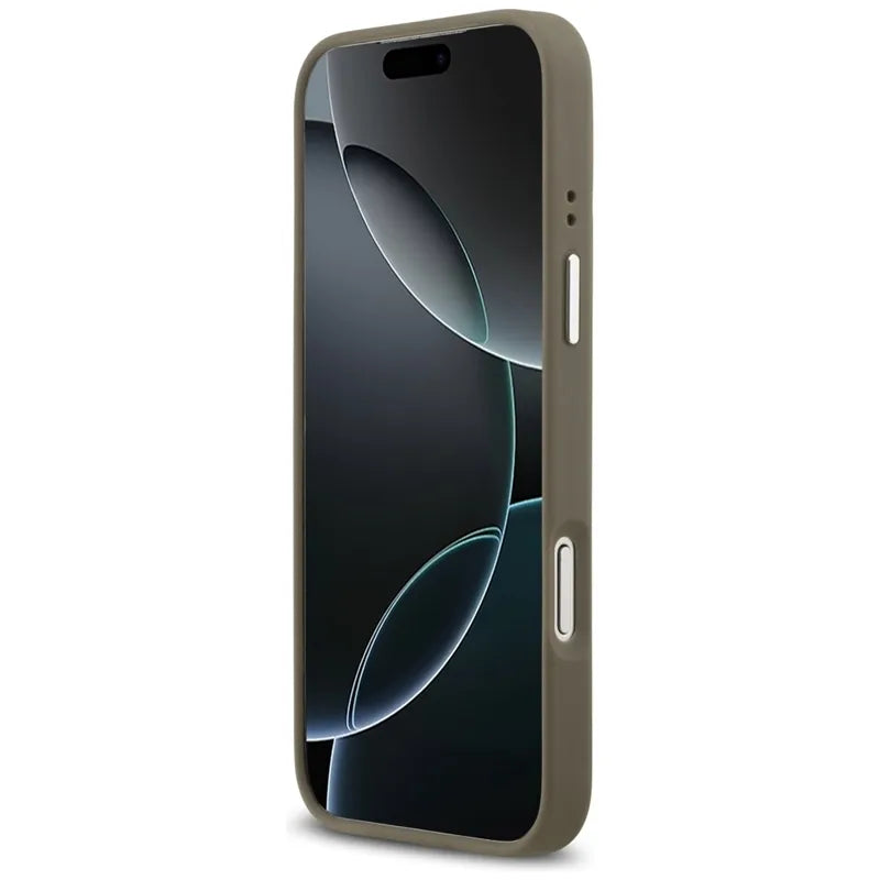 Guess Grūdėtas Didelis 4G Klasikinis Logotipas - Dėklas iPhone 17 Pro Max (rudas)