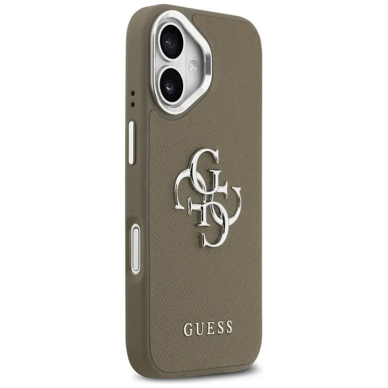 Guess Grūdėtas Didelis 4G Klasikinis Logotipas - Dėklas iPhone 17 (rudos spalvos)